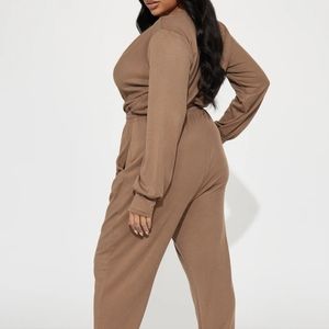 Fashion Nova Woman Mocha Jumpsuit 1X